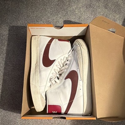 Nike Blazer Mid '77 Vintage White Team Red BQ6806-111 Leather Lace-Up Men's