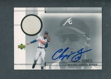 2002 Upper Deck Game Base #BCJ Chipper Jones Beckett Autograph Signed BM62269