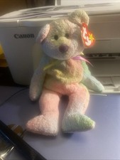   Vintage Ty Beanie Baby Groovy the Bear 1999 Retired - Nice Tag- Free Shipping.