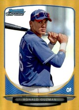 2013 Bowman Chrome Texas Ronald Guzman #256 Gold Refractor Mini #256 /50