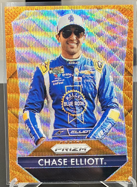 2025 Panini Prizm - Throwback Chase Elliott #159 Orange Wave Prizm /125 R2