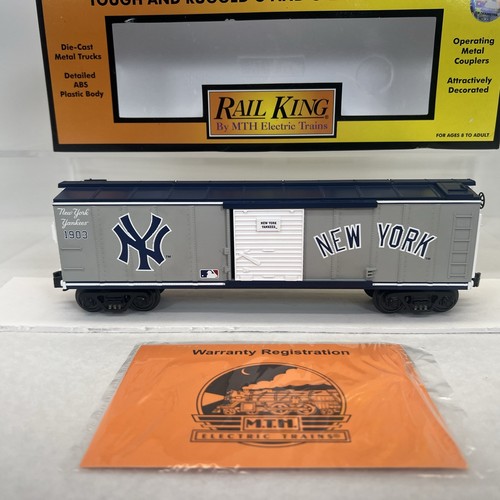 MTH RailKing 30-74179 MLB New York Yankees Boxcar New O O-27 Gauge Baseball - Picture 2 of 14