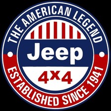 Jeep - The American Legend Since 1941 - NEW Metal Sign: 12" Round Made in USA