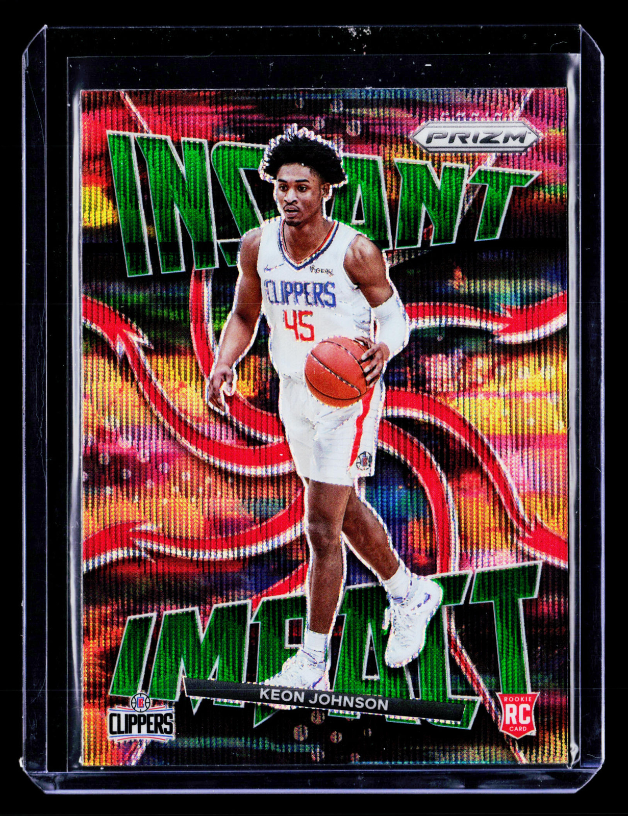 2021-22 Panini Prizm Instant Impact Prizms Green Wave Keon Johnson #5