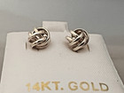 Stud Post Earrings (no backs) 14k Yellow Gold Love Knot