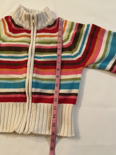 Gymboree Girls Sweater Size 5-6 100% Cotton Striped multicolor 3/4 Sleeves - Picture 7 of 7