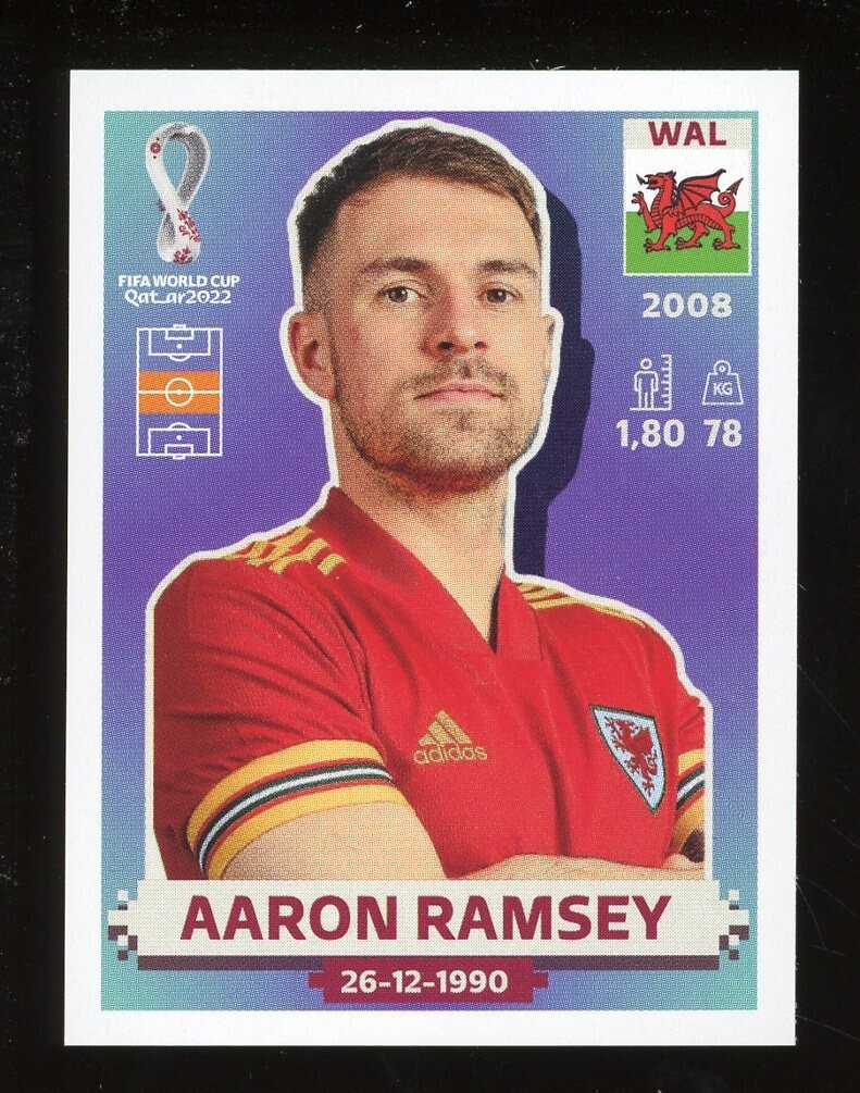 2022 Qatar Fifa World Cup Panini Sticker AARON RAMSEY Wales WAL14