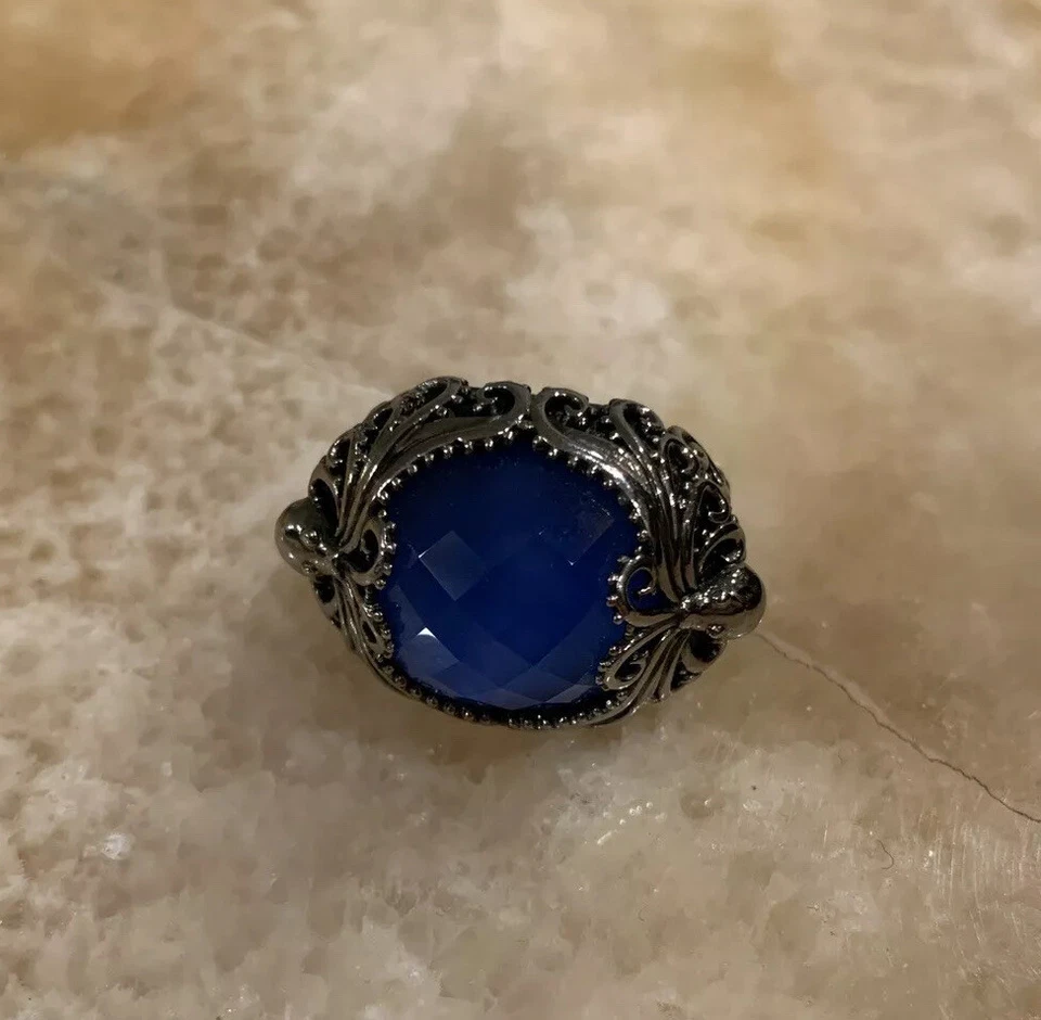 Nuevo Anillo Stephen Webster Plata Tiburones Mandíbula Ágata Azul Foto 2 de 4