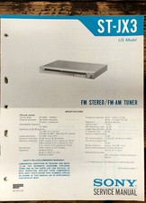 Sony ST-JX3 Tuner Service Manual Original 