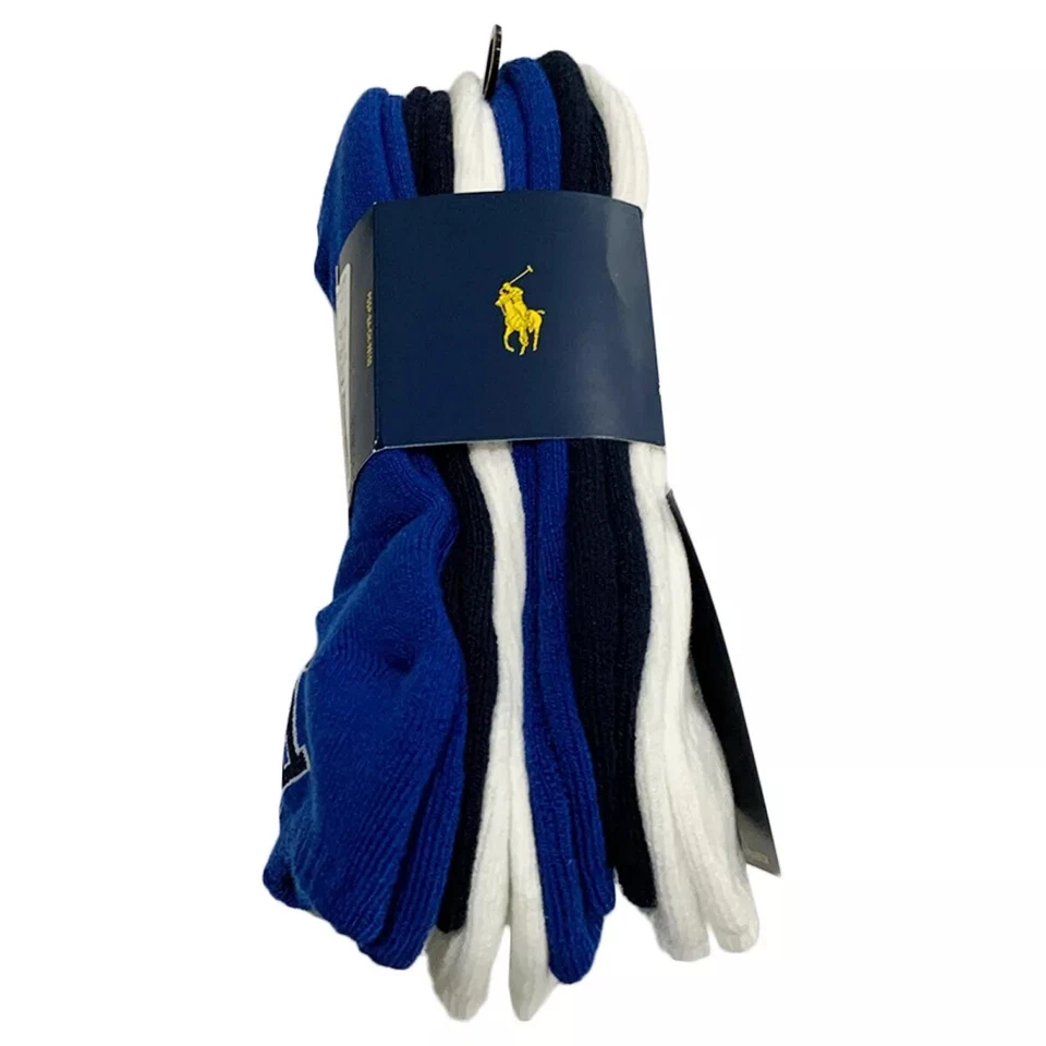 РЕКОМЕНДУЕМАЯ РОЗНИЧНАЯ ЦЕНА ПРОИЗВОДИТЕЛЯ $28,99 НОВЫЙ С ЯРЛЫКАМИ 6 ПАР УПАКОВКА ПОЛО RALPH LAUREN МУЖСКИЕ НОСКИ БЕЗ ШОУ РАЗМЕРЫ 6-12 - Изображение 4 из 4