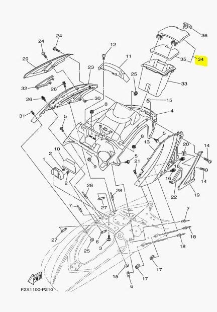 グランドボックス5 開封品 Yamaha GP1800 R VX VXS VXR VXC Cruiser Glove Box Lid Assembly F2X