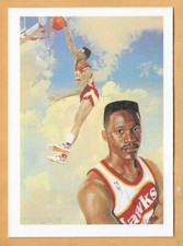 DOMINIQUE WILKENS ATLANTA HAWKS CHECKLIST #355 NBA HOOPS 1990-91
