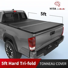 5FT Hard Tri-Fold Tonneau Cover Truck Bed For 2016-2023 Toyota Tacoma Waterproof
