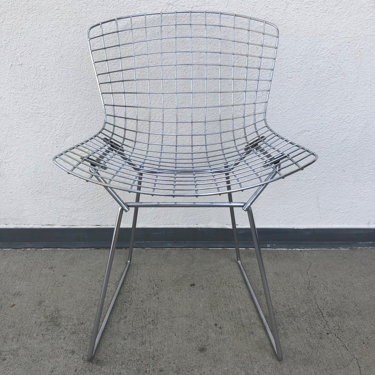 AUTHENTIC early KNOLL Harry BERTOIA chrome WIRE CHAIR pre