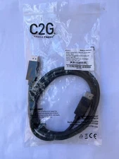 C2G Cables to Go 54401 6ft DisplayPort Cable w/ Latches Male to Male Black NEW