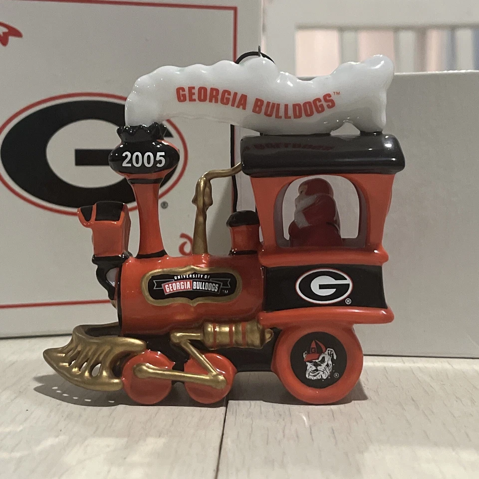 Georgia Bulldogs 2005 Santa Navidad Tren Ornamento por Danbury Como Nuevo Fútbol Foto 2 de 4