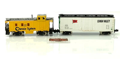 BACHMANN Et - Caboose " Chessie Système " + Boxcar " Lehigh Valley " - Photo 1/2