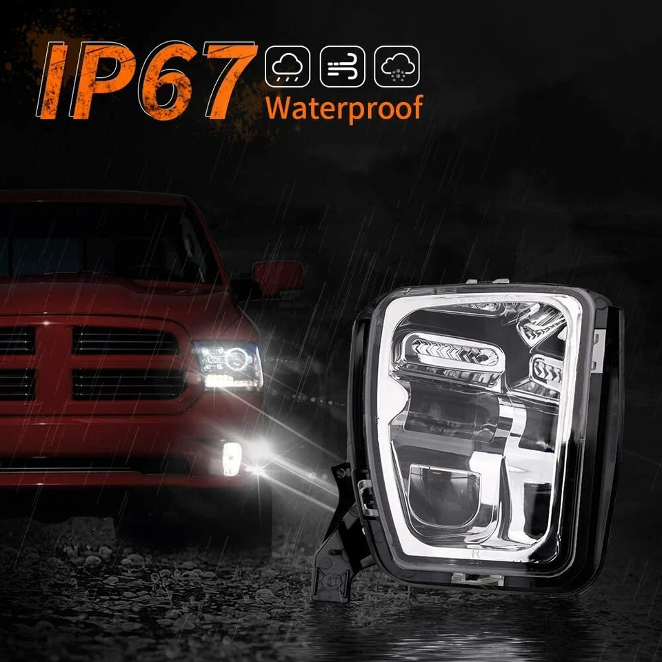 For Dodge Ram 1500 2013 -2018 68104821AC Plug and Play LED Cold White Fog Lights - Image 3 of 4