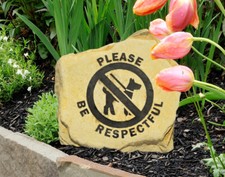 No Pooping Dog Signs - Engraved Sandstones for Your Yard. No Peeing Dogs Sign