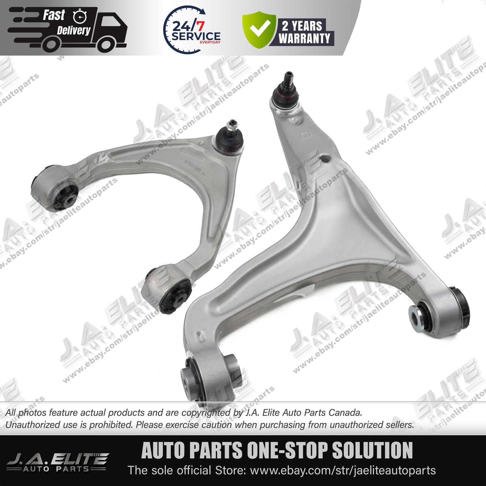 2pcs Front Left Upper & Lower Control Arm fit Maserati Levante (2017+)