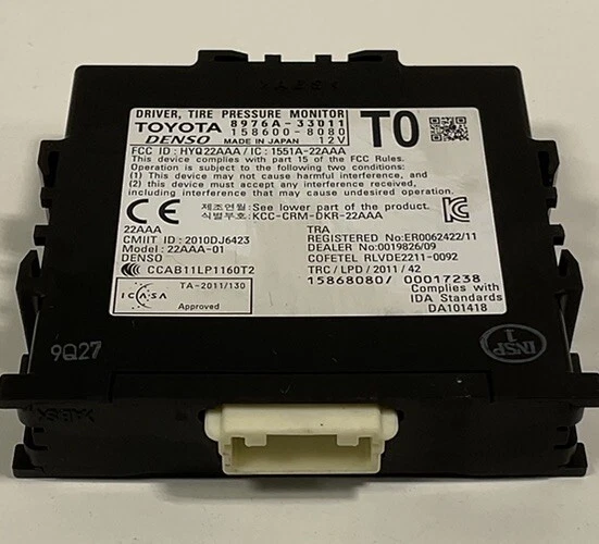 Компьютерный модуль управления давлением в шинах 2014 LEXUS ES350 8976A33011 OEM - Изображение 3 из 4