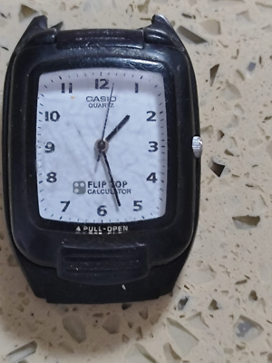 Vintage Casio FTP-10 Flip Top mod 760 Calculator Quartz Watch Not