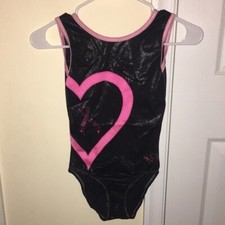 Pink black breast cancer awareness leotard gymnastics