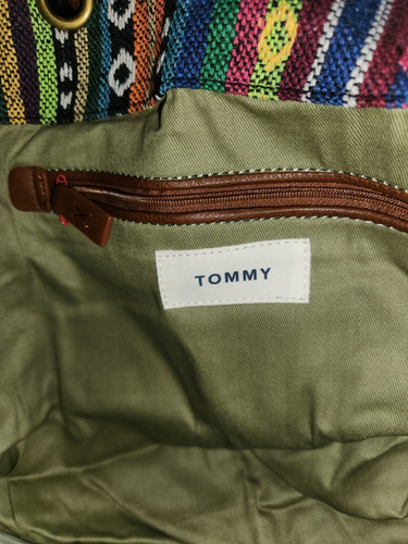 Striped Multicolor boho Style Tote bag By Tommy Great For The beach. - Picture 4 of 4