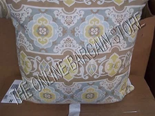 Frontgate Patterned Outdoor Yard Patio Pool Throw Pillow Irongate Mist 24" Blue