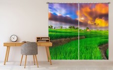 3D Green Field Clouds ZHUA901 Photo Curtain Window Blockout Fabric Amy 2023