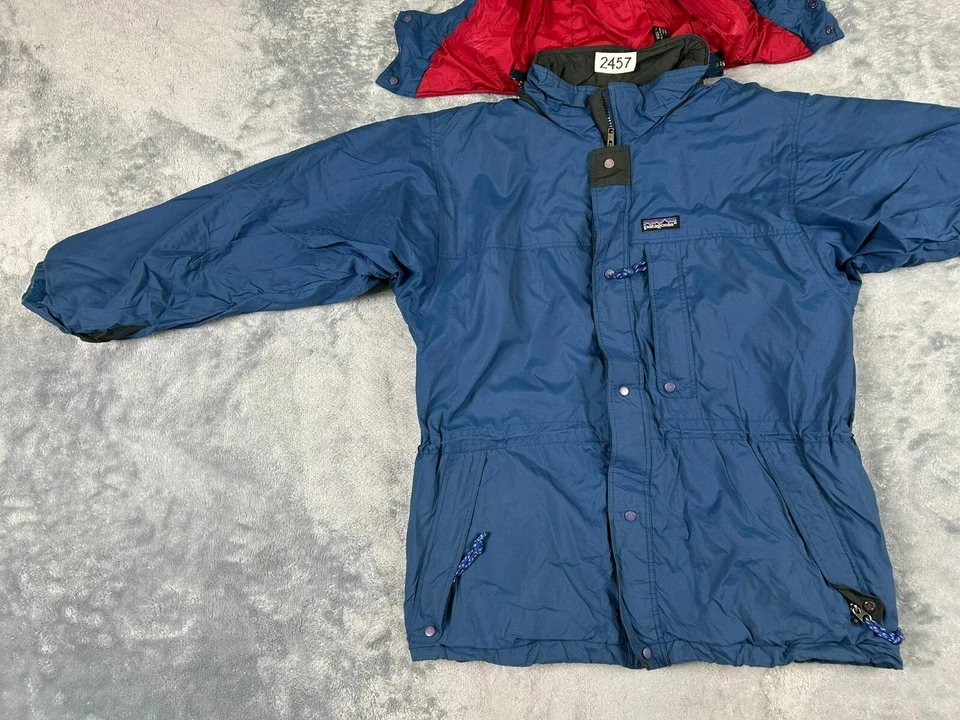 CHAQUETA VINTAGE PATAGONIA NIÑOS 14 AZUL CON CAPUCHA PUFFER NIEVE LLUVIA 90S Foto 4 de 4