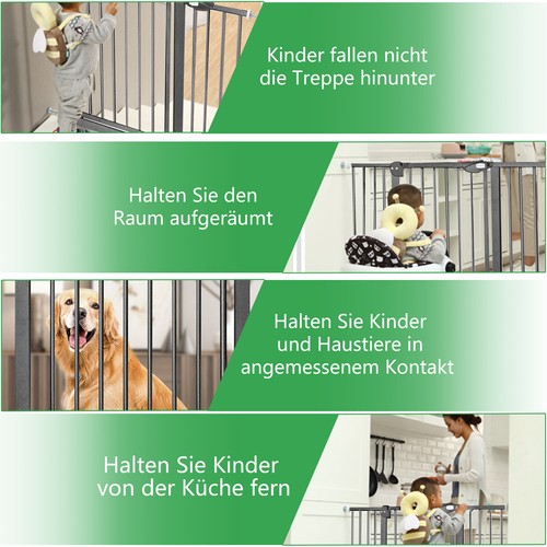Treppenschutzgitter ohne Bohren Baby Türgitter 75-85cm Treppengitter Auto-Close - Bild 8 von 12