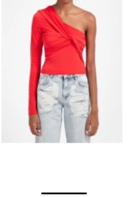 Pull & Bear Top asymétrique Rouge T. M - Photo 1/3