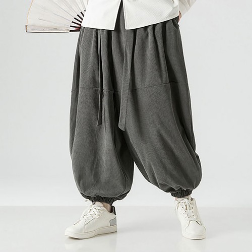 Men Harem Pants Loose Elastic Waist Large Pockets Design Hippie Yoga Drop Pants - Picture 23 of 39