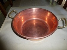 SUPERBE BASSINE A CONFITURE CUIVRE ANSES BRONZE PRO