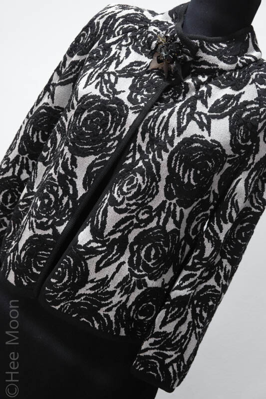 MINT! ST JOHN SILVER/BLACK FLOWER PATTERN flower-… - image 3