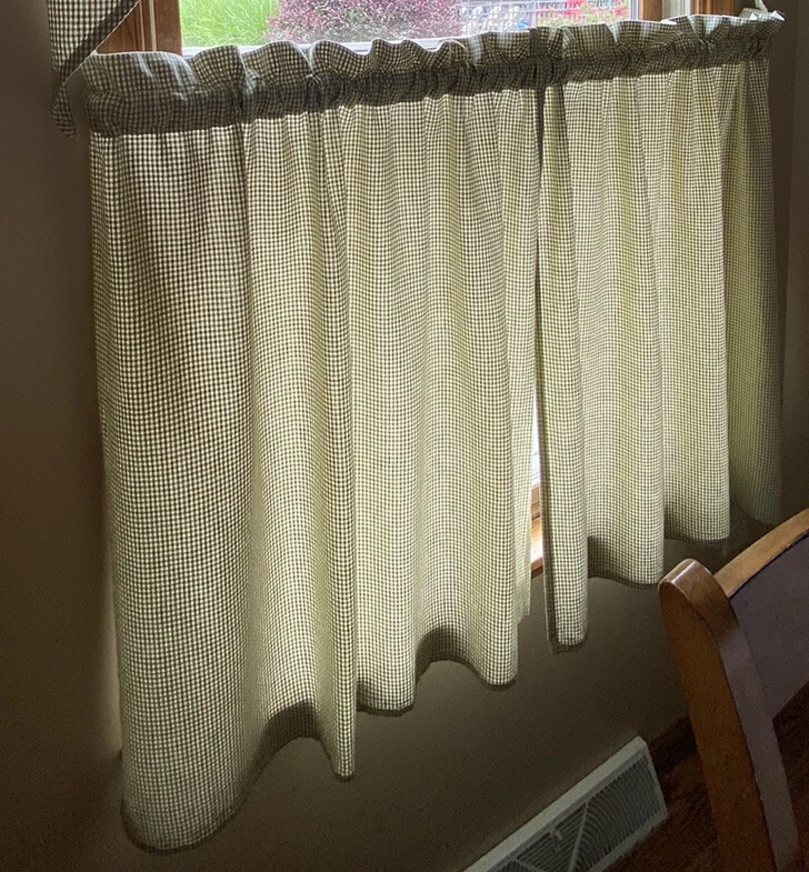 Park Designs Mason Jar Tiers Paneles 36" x 72" Juego - Tomillo Verde y Marfil Guinga Foto 4 de 4