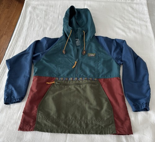 L.L.Bean Anorak Jacket Womens S Petite Aztec Trim Windbreaker Mountain Outdoor - Picture 2 of 9