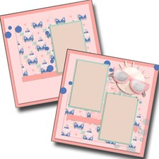 Beach Bum Sun - 2 Premade Scrapbook Pages - EZ Layout 6102