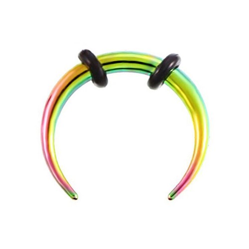 1-5PCS HORN NOSE SEPTUM RINGS HOOP STAINLESS STEEL PINCHER Horseshoe Ring Taper - Picture 9 of 10