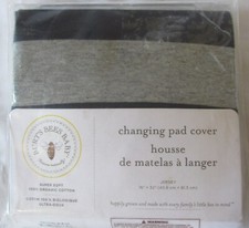 Burts Bees Jersey Changing Pad Cover organic cotton blue gray new 16664
