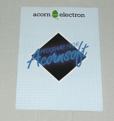 Vintage / um 1982 Acornsoft Werbeprospekt: Programme für die Eichelelektron