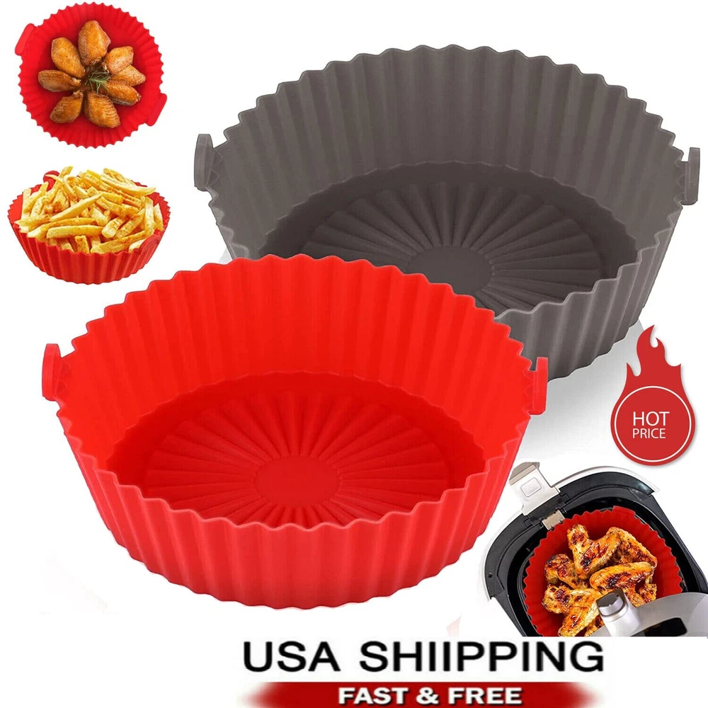 Air Fryer Silicone Pot Basket Liners Non-Stick Safe Oven Baking Tray Accessories Air Fryer Silicone Pot Basket Liners Non-Stick Safe Oven Baking Tray Accessories