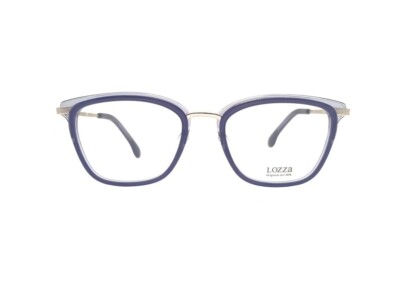 LOZZA VL2306 (0579) Quadratisches Brillengestell aus blauem Metall