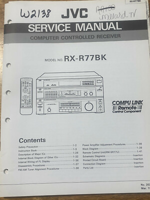 JVC RX-R77BK Computer Controlled Receiver Original Service Repair Manual