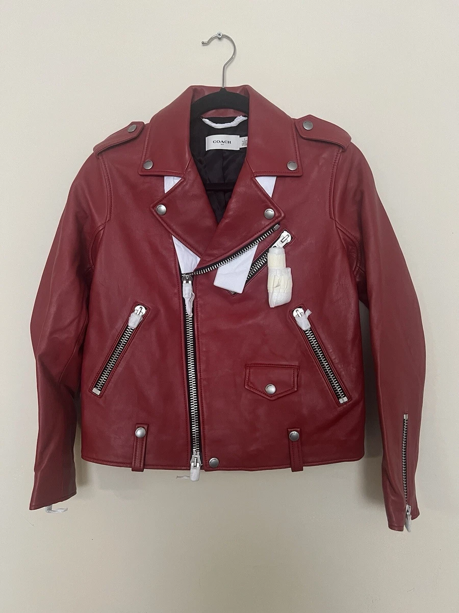 Coach Leather Outer Shell Red Coats, Jackets & Vests for Women for