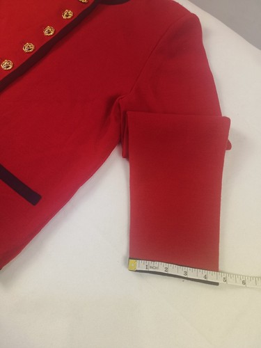 YVES SAINT LAURENT RED WOOL LONG SLEEVE GOLD BUTTON Size M - Picture 9 of 13