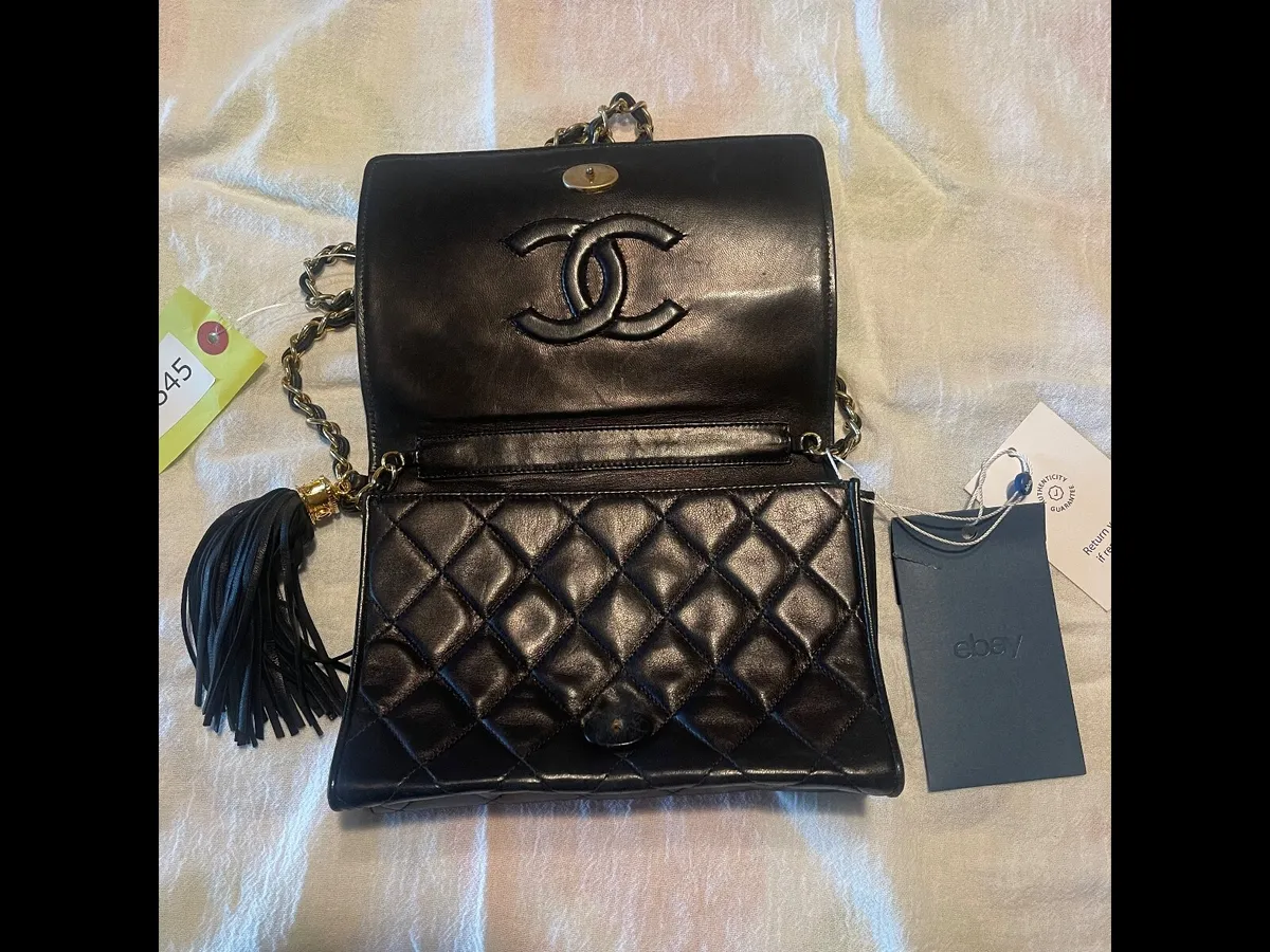 chanel bag and wallet vintage black