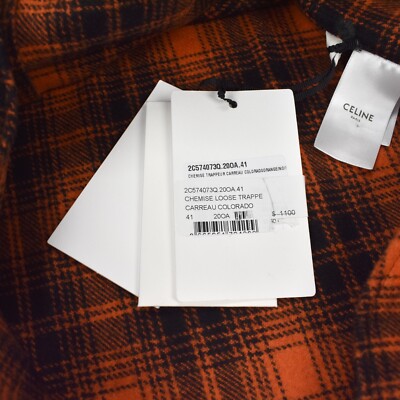 美品 CELINE OVERSIZED PLAID SHIRTS 40 美品 CELINE OVERSIZED PLAID SHIRTS 40