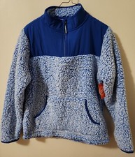New Wonder Nation Sherpa Pullover 1/4 Zip Kids XL 14-18 Blue Super Soft SWM1